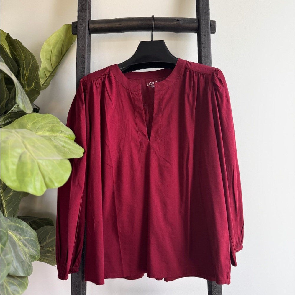 LOFT Burgundy Blouse for Women
